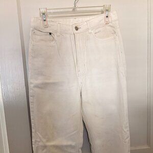 Wide Ultra High Waist Cream Jeans